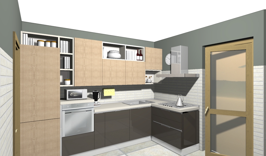 Cucina angolare Rovere vecchio